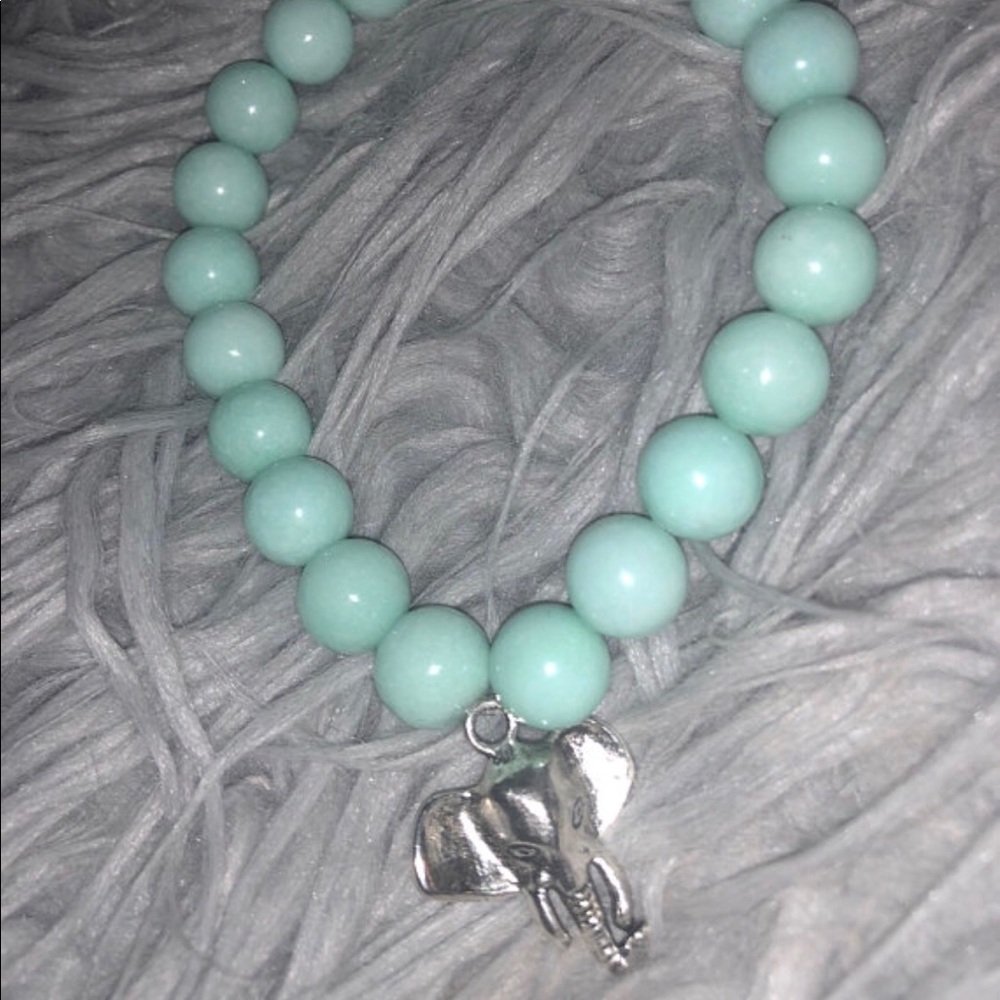 Marble elephant charm bracelet